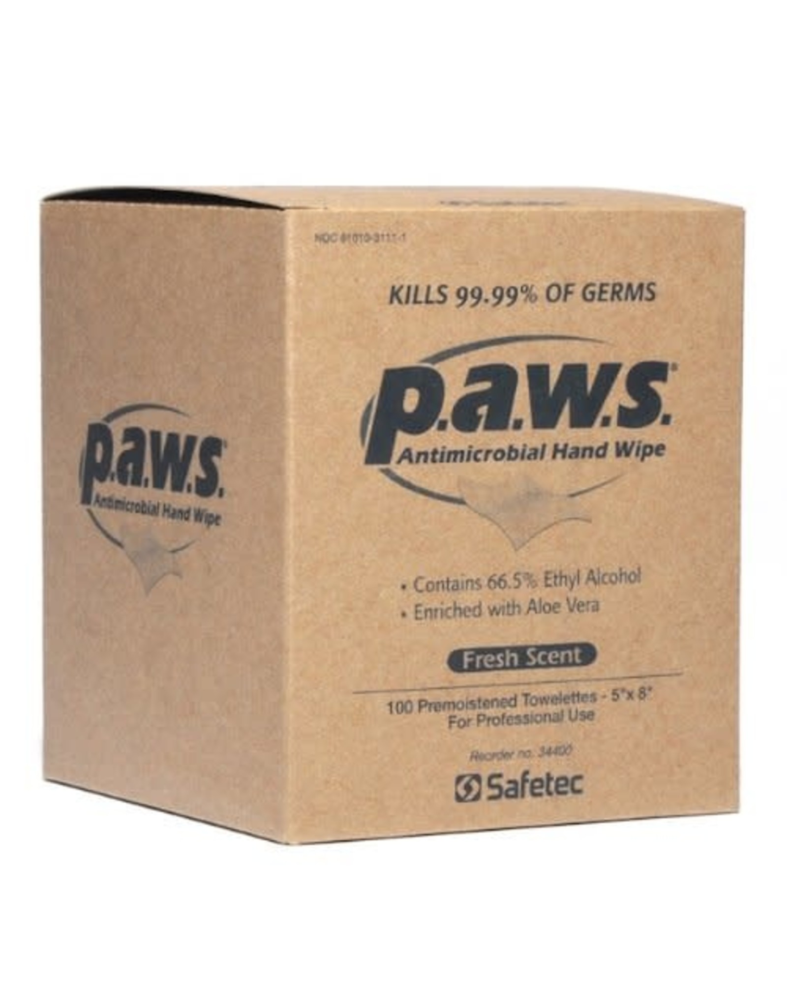 Paws Antimicrobial Disinfectant Hand Wipe 100/box