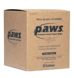 Paws Antimicrobial Disinfectant Hand Wipe 100/box