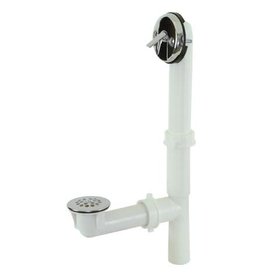 PLASTIC BATH WASTE/OVERFLOW ASSEMBLY 1 1/2 W/TRIP LEVER