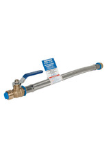 PUSHFIT WATER HEATER CONNECTOR W/ VALVE 18"