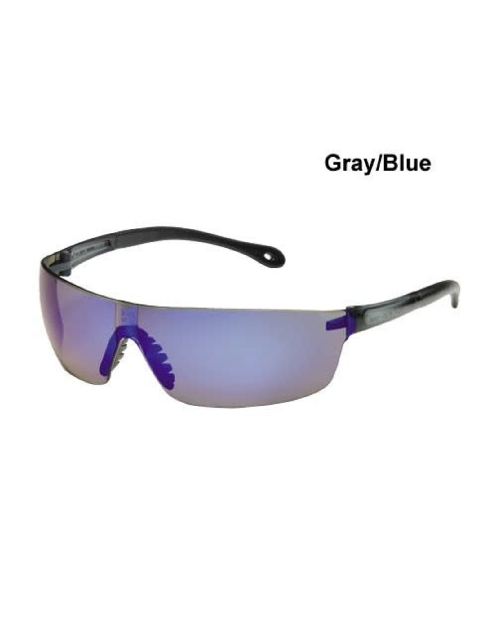 Squared Safety Glasses Gray Blue Mirror Lens