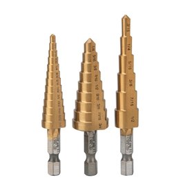 Titanium High Speed Steel Step Bit Set, 3 Pc.