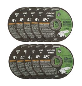 WARRIOR 4-1/2 In. 40 Grit Masonry Cut-Off Wheel 10 Pk