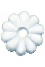 WHITE PLASTIC ROSETTES (14 PACK) W/ SCREWS
