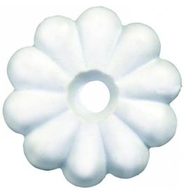 WHITE PLASTIC ROSETTES (14 PACK) W/ SCREWS