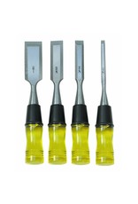 Wood Chisel Set with Clear PVC Handle 4 Pc