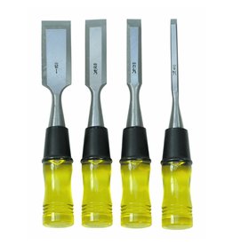 Wood Chisel Set with Clear PVC Handle 4 Pc