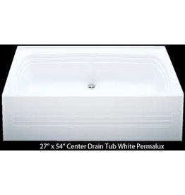 27 x 54 Mobile Home Tub White Center Drain