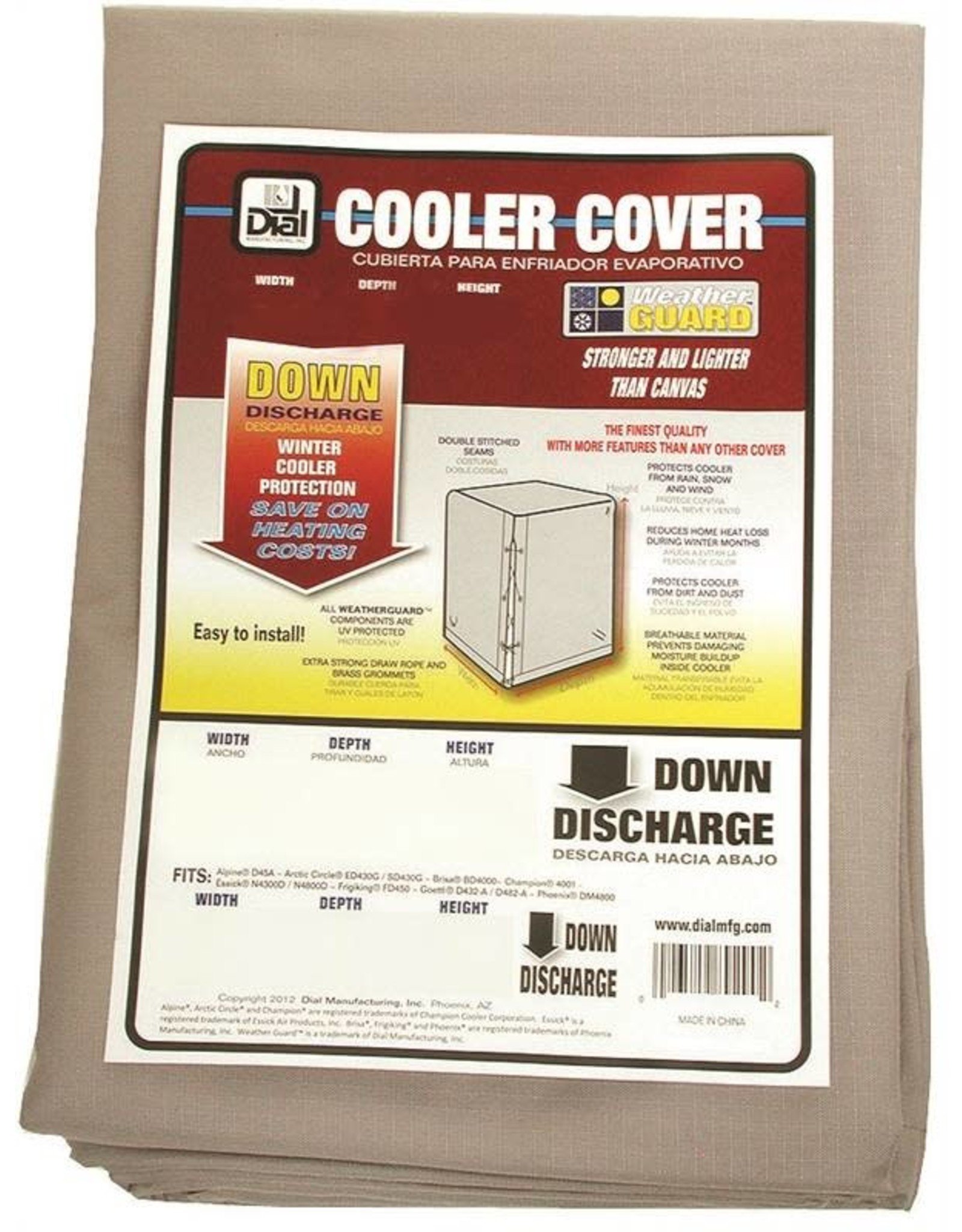 Evaporative Cooler Cover 42 X 49 X 28 Down Draft