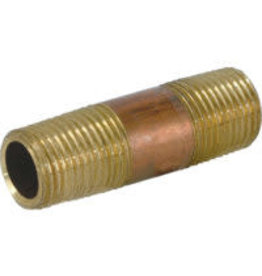 1 1/4" BRASS NIPPLE 4"