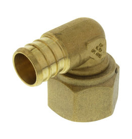 3/4" PEX x 3/4" FIP Swivel Elbow - Brass Nut