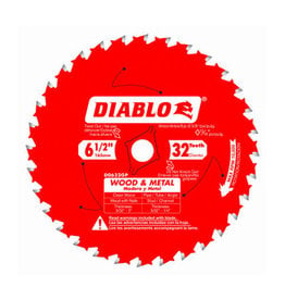 DIABLO 6-1/2 in. x 32 Tooth Wood & Metal Carbide Saw Blade