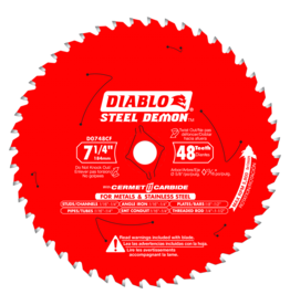DIABLO 7-1/4 in. x 48 Tooth Steel Demon Cermet Metal and Stainless Steel Cutting Saw Blade