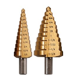 WARRIOR Titanium Coated High Speed Steel Step Bit Set, 2 Pc