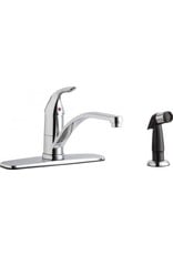 Chicago Faucets Deck-Mounted Single Handle Sink Faucet, 8" Centers W/ Side Sprayer