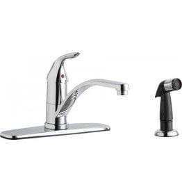 Chicago Faucets Deck-Mounted Single Handle Sink Faucet, 8" Centers W/ Side Sprayer