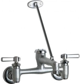 Chicago Faucets  Service Sink Faucet, Vac. Breaker, Hose Outlet, Intregal Stops, W/ SUPPORT BAR