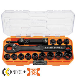Klein Tools KNECT™ 3/8-Inch Drive Impact-Rated Pass Through Socket Set, 15-Piece