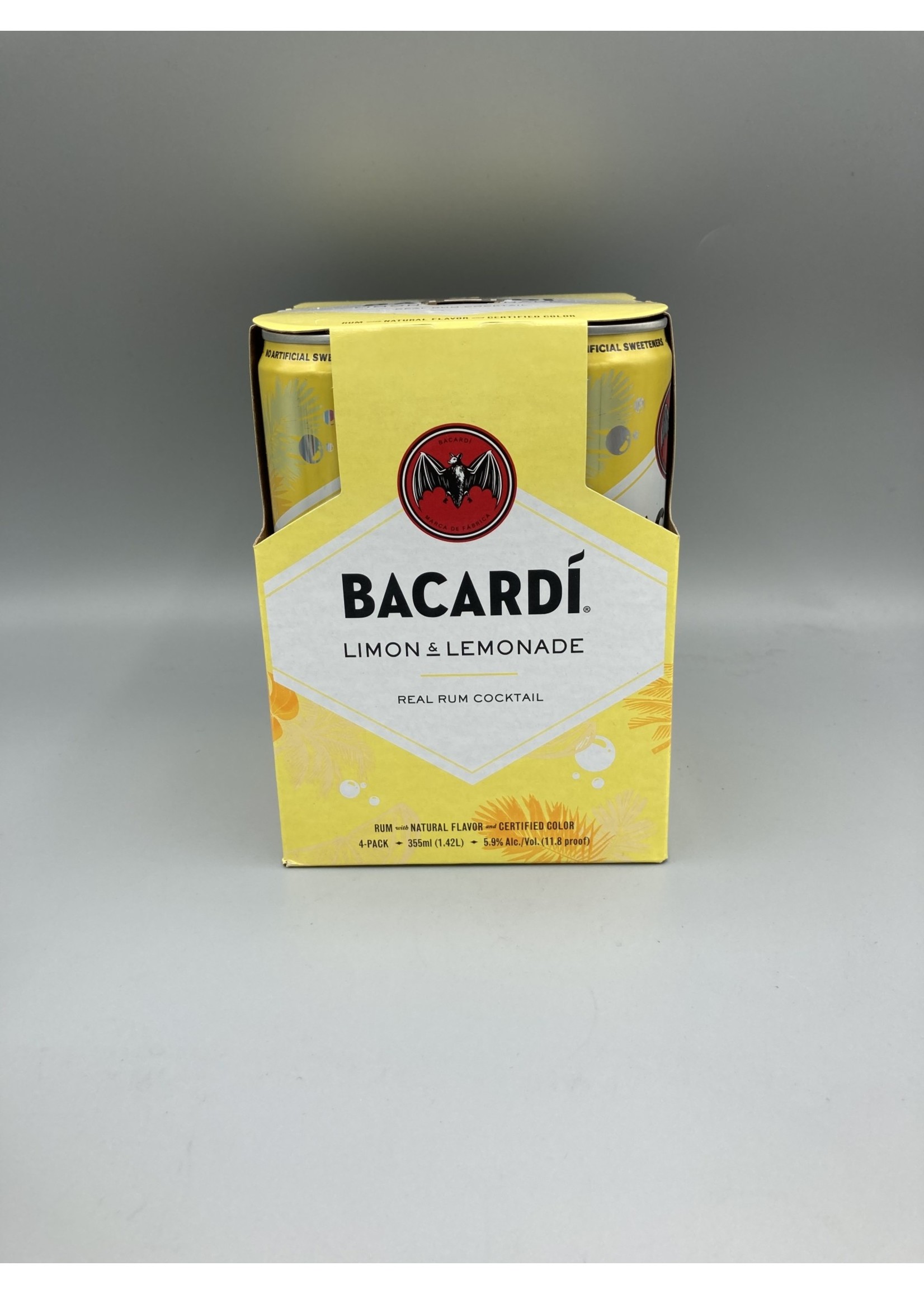 BACARDI Bacardi real rum Cocktail  Limon & lemonade 5.9% abv 4pk-355ml can