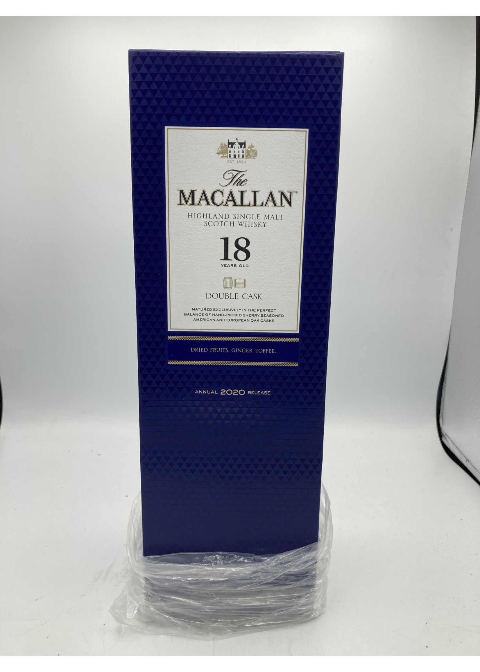 THE MACALLAN HIGHLAND SINGLE MALT SCOTCH WHISKY The Macallan Highland Single Malt Scotch Whisky 18 Year Double Cask 43% ABV 86 Proof 750ml