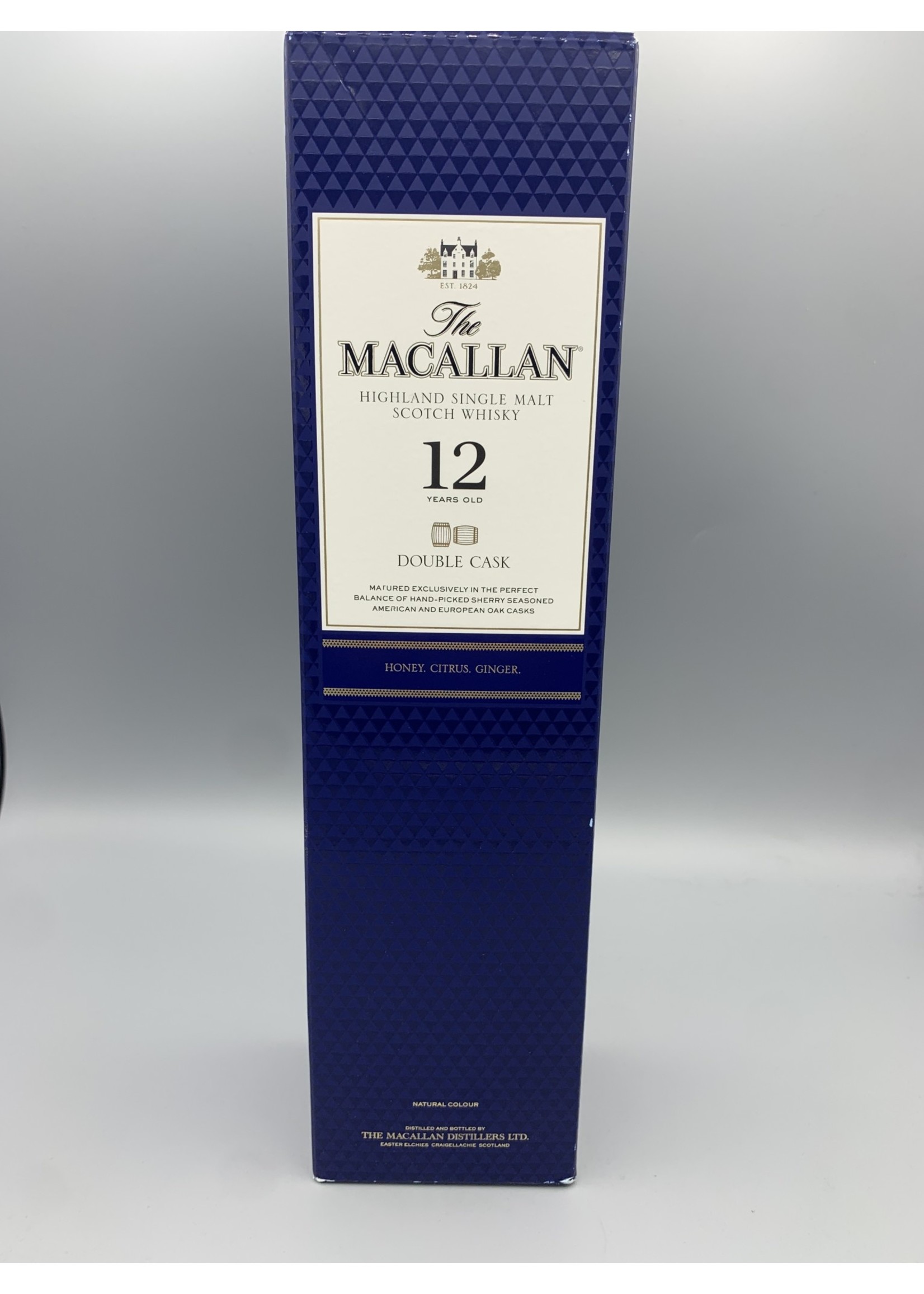 THE MACALLAN HIGHLAND SINGLE MALT SCOTCH WHISKY The Macallan Highland Single Malt Scotch Whisky 12 year double cask 43% abv 96 proof 750ml