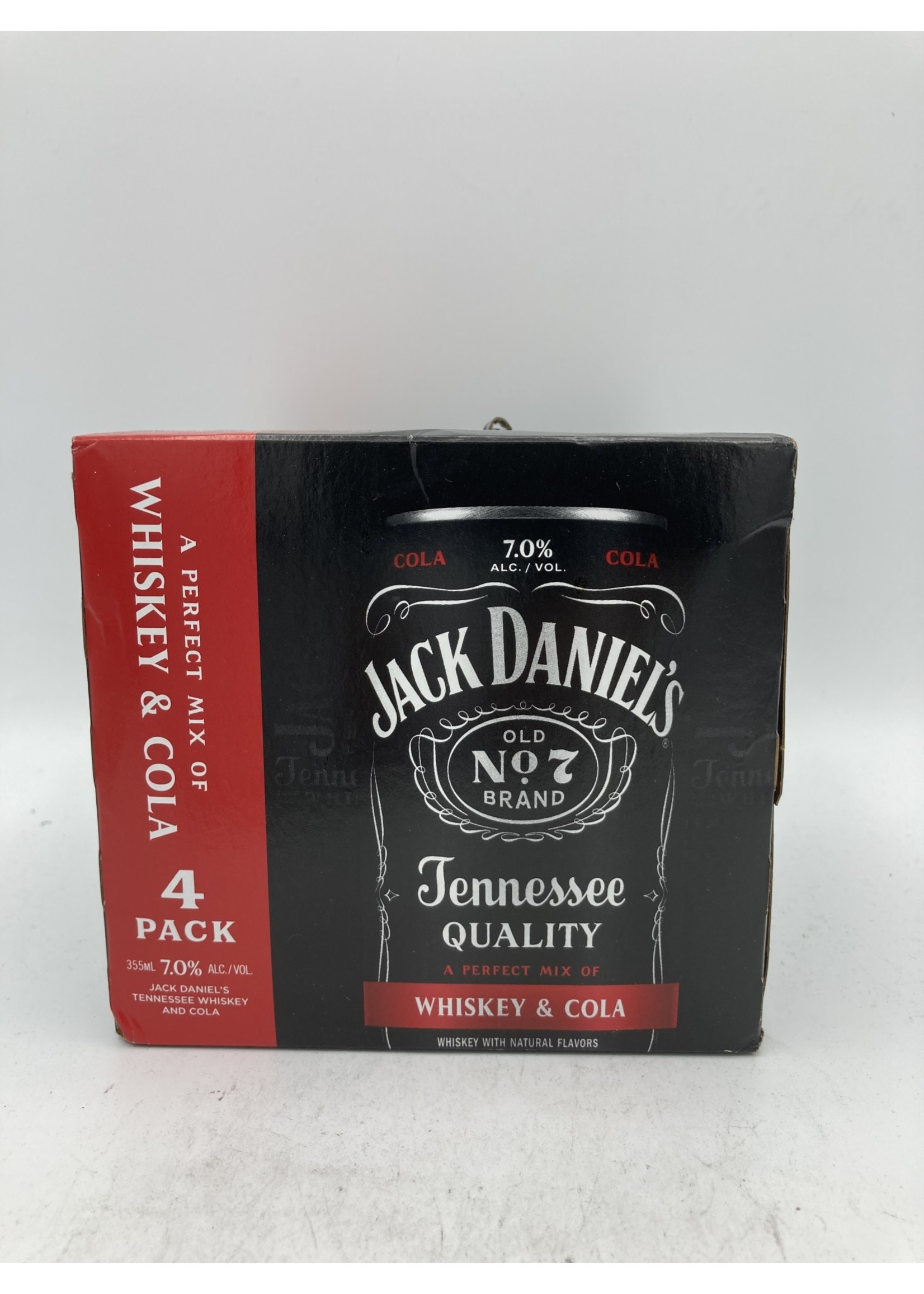 JACK DANIEL'S Jack daniels ready to drink whisky & cola 7%abv 4pk-12oz can