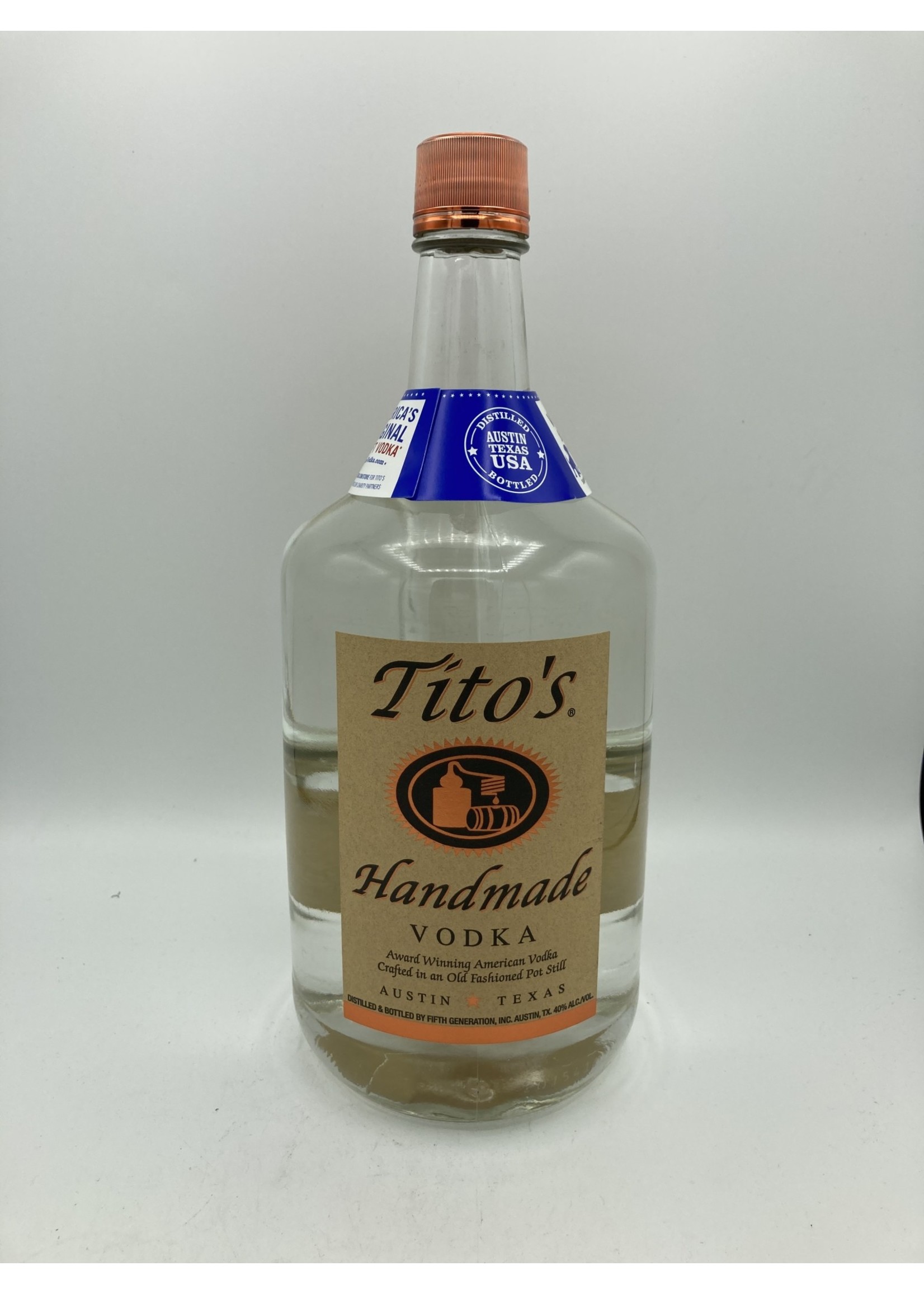 TITO'S HANDMADE VODKA Tito's  handmade vodka 40% abv 80 proof 1.75 Liter
