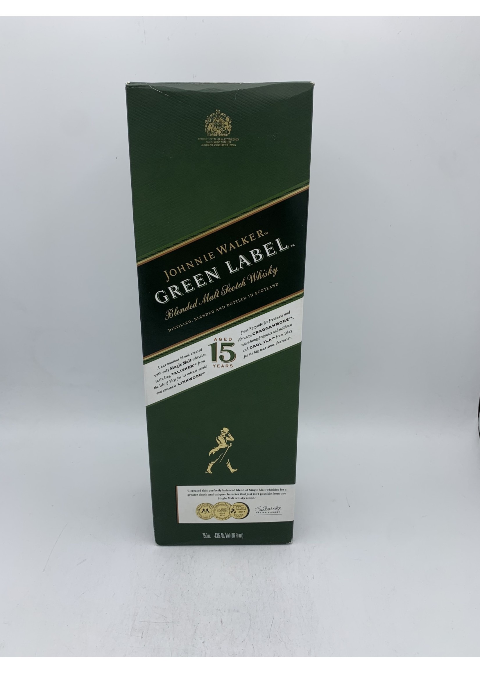Johnnie Walker green label 40 abv proof 750ml Holly Main liquor