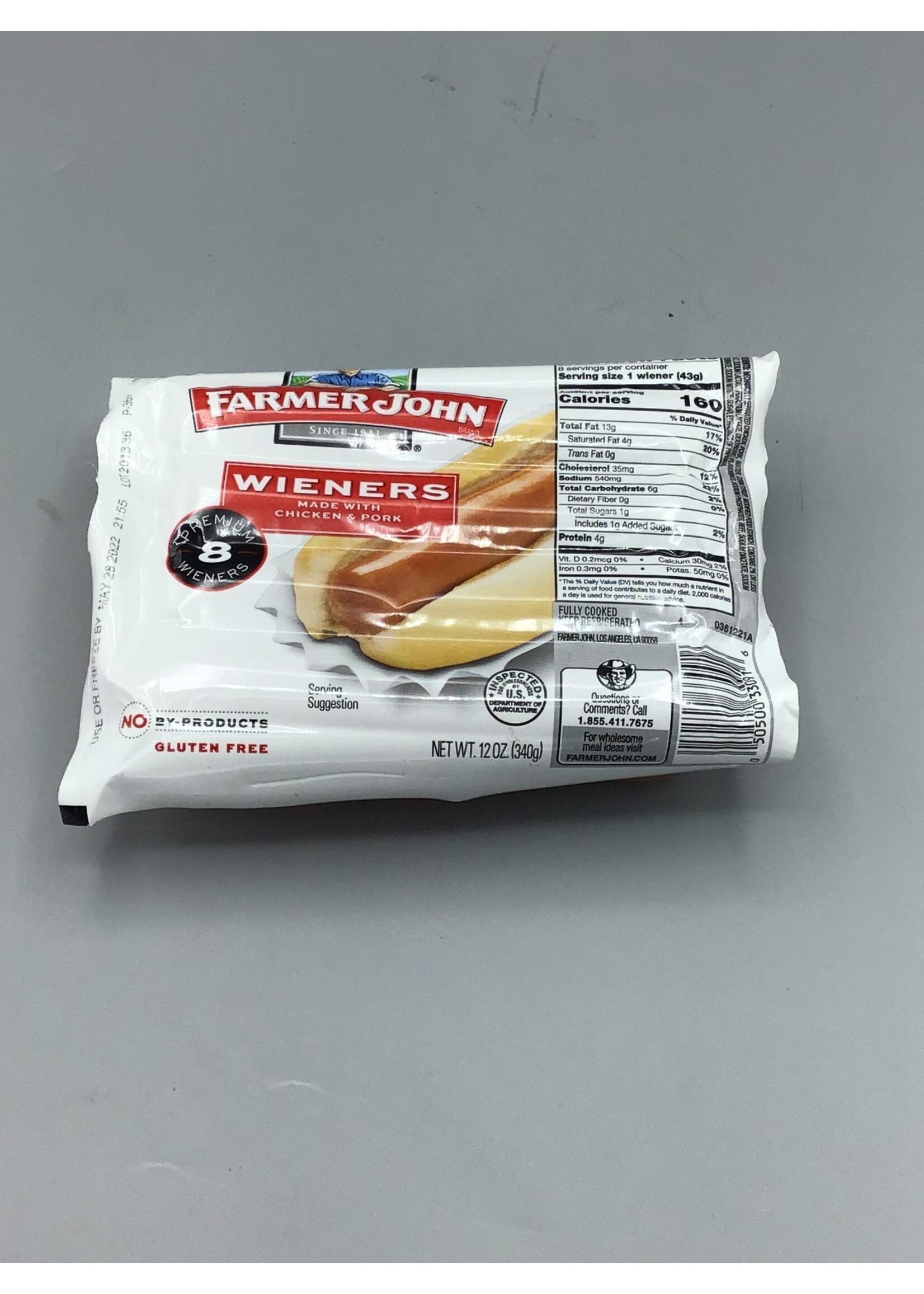 Farmer John  8 Wieners  chicken & pork 12oz (340g)