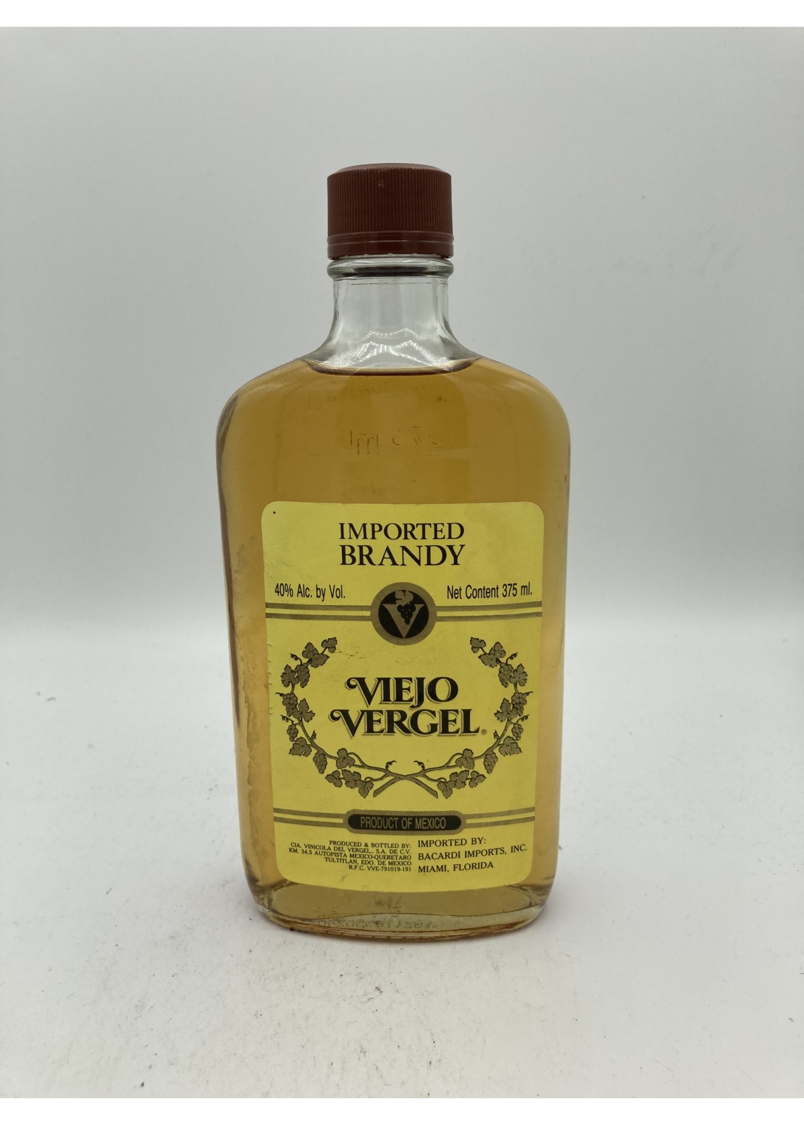 Viejo Vergel brandy  40% abv 80 proof 375ml