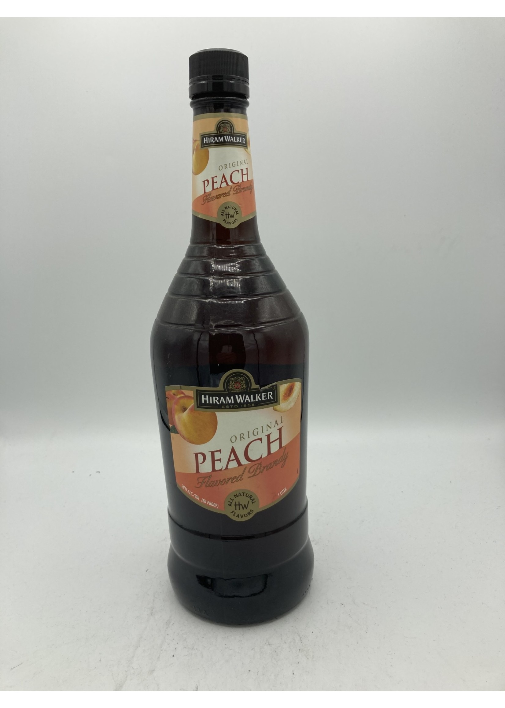 Hiram Walker brandy peach 30% abv 60 proof 1 liter