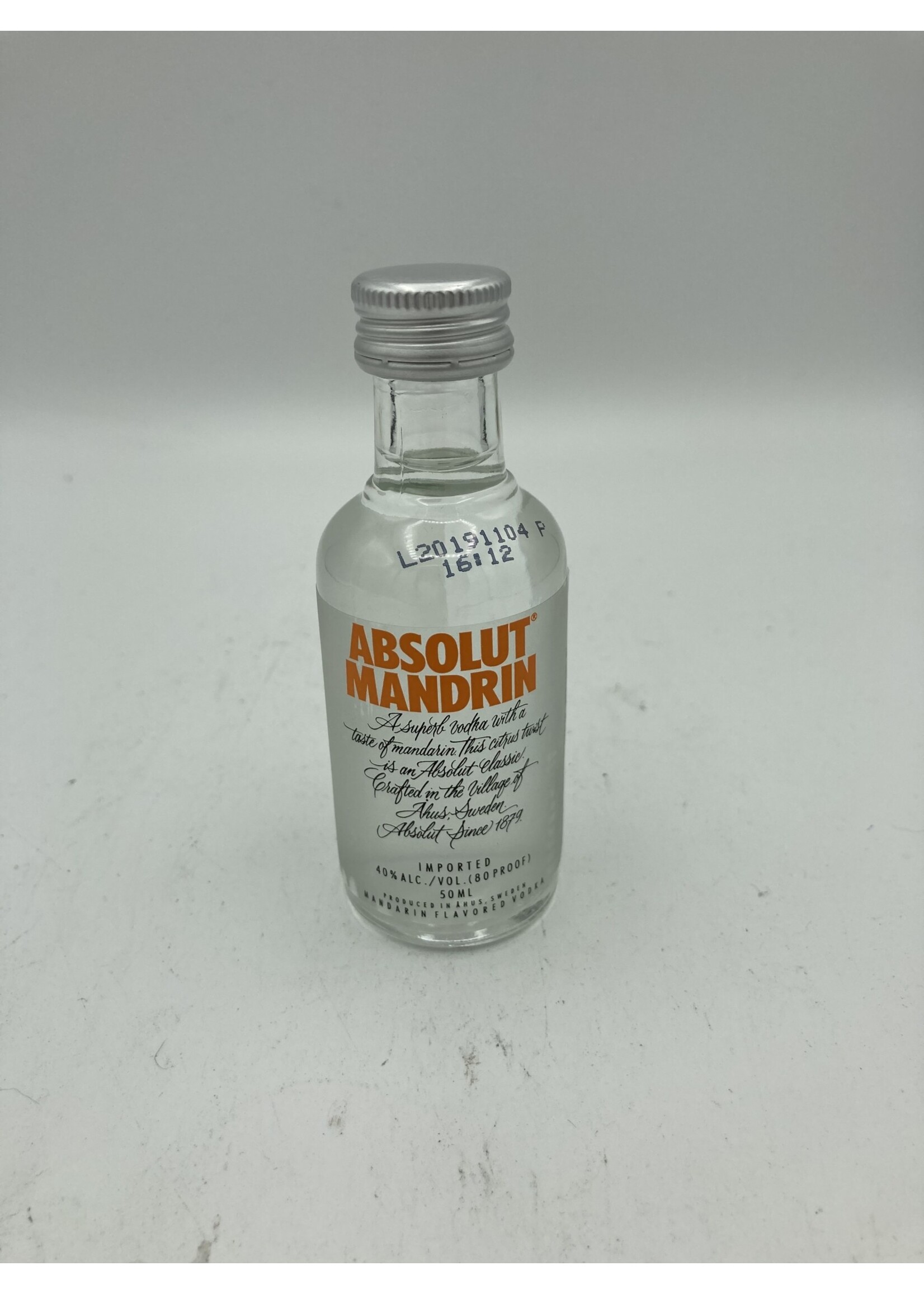 ABSOLUT VODKA Absolut mandarin 40% abv 80 proof 50ml