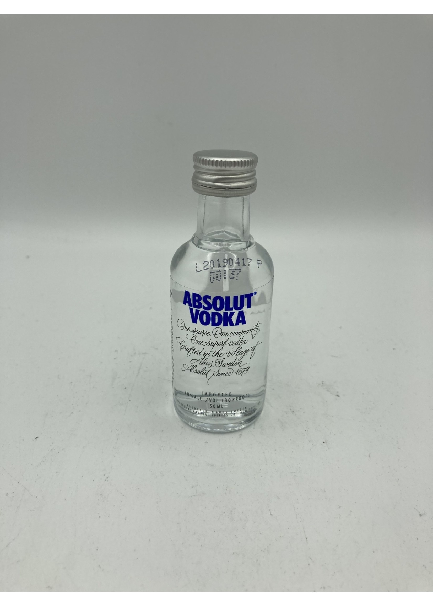 ABSOLUT VODKA absolut vodka 40% abv 80 proof 50ml