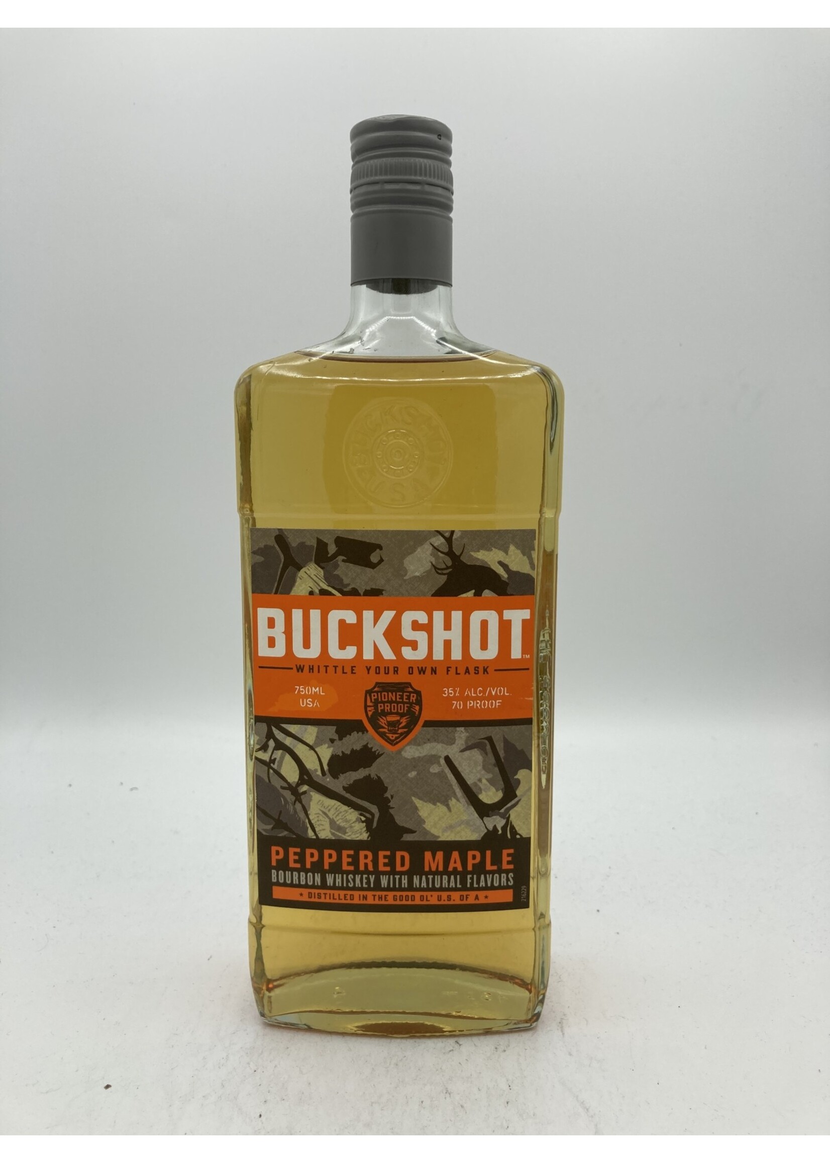 Buckshot peppered maple whisky 35% abv 70 proof  750ml glass bottle