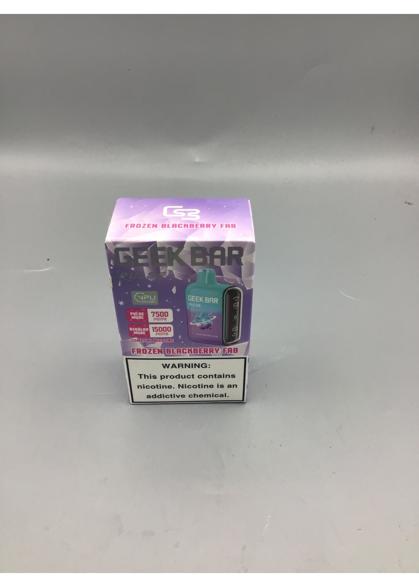 Geek Bar Pulse Frozen Blackberry Fab  (7500puff) regular mode (15000)puffs
