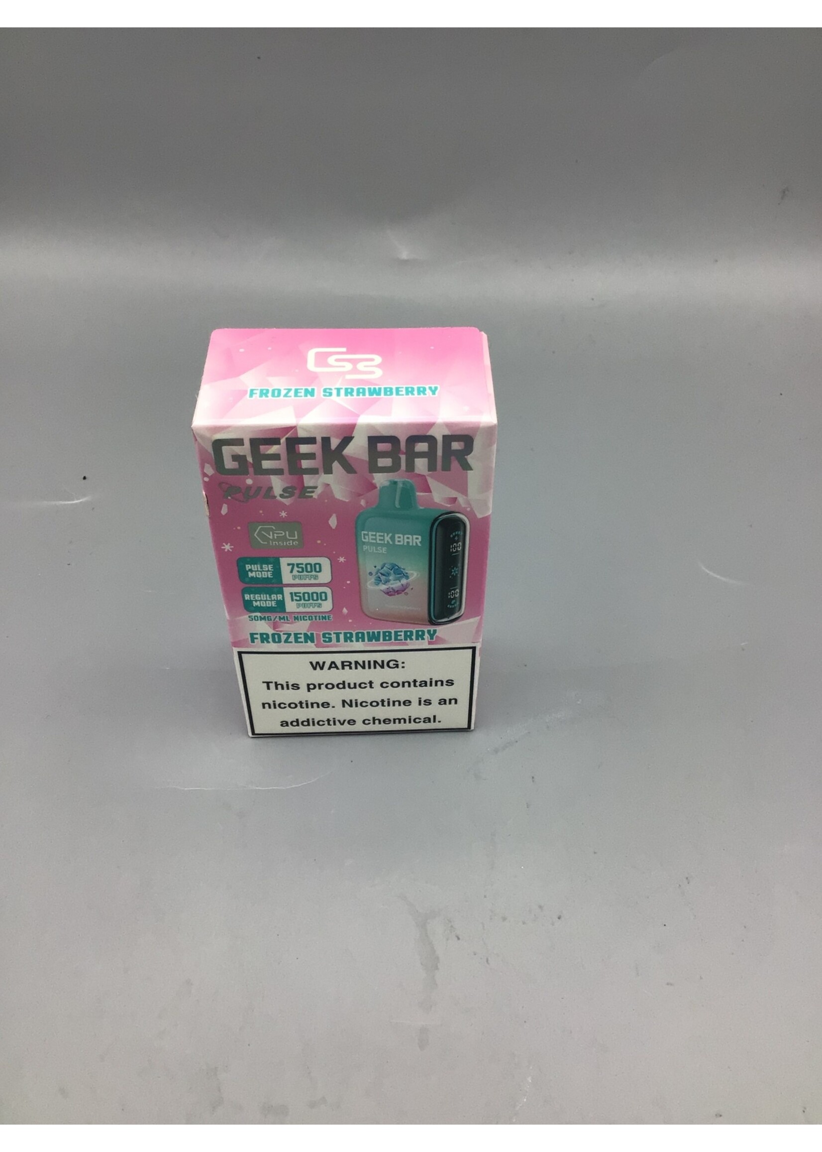 Geek Bar Pulse Frozen Strawberry  (7500puff) regular mode (15000)puffs
