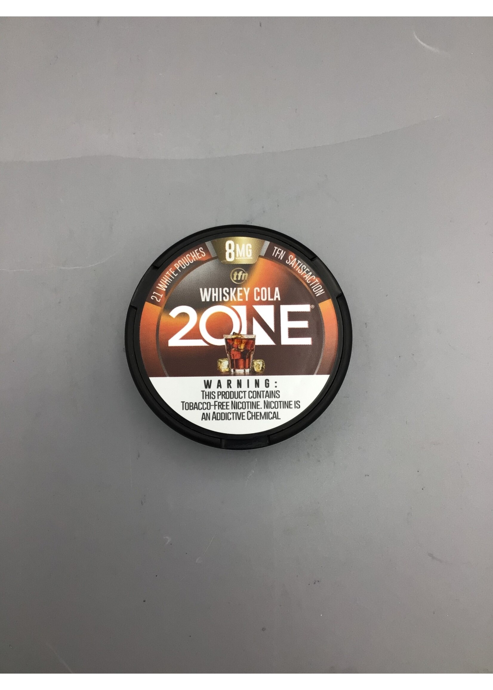 2ONE Whiskey Cola  8mg  nicotine 21 pouches 0.37 oz  (10.5g) tin