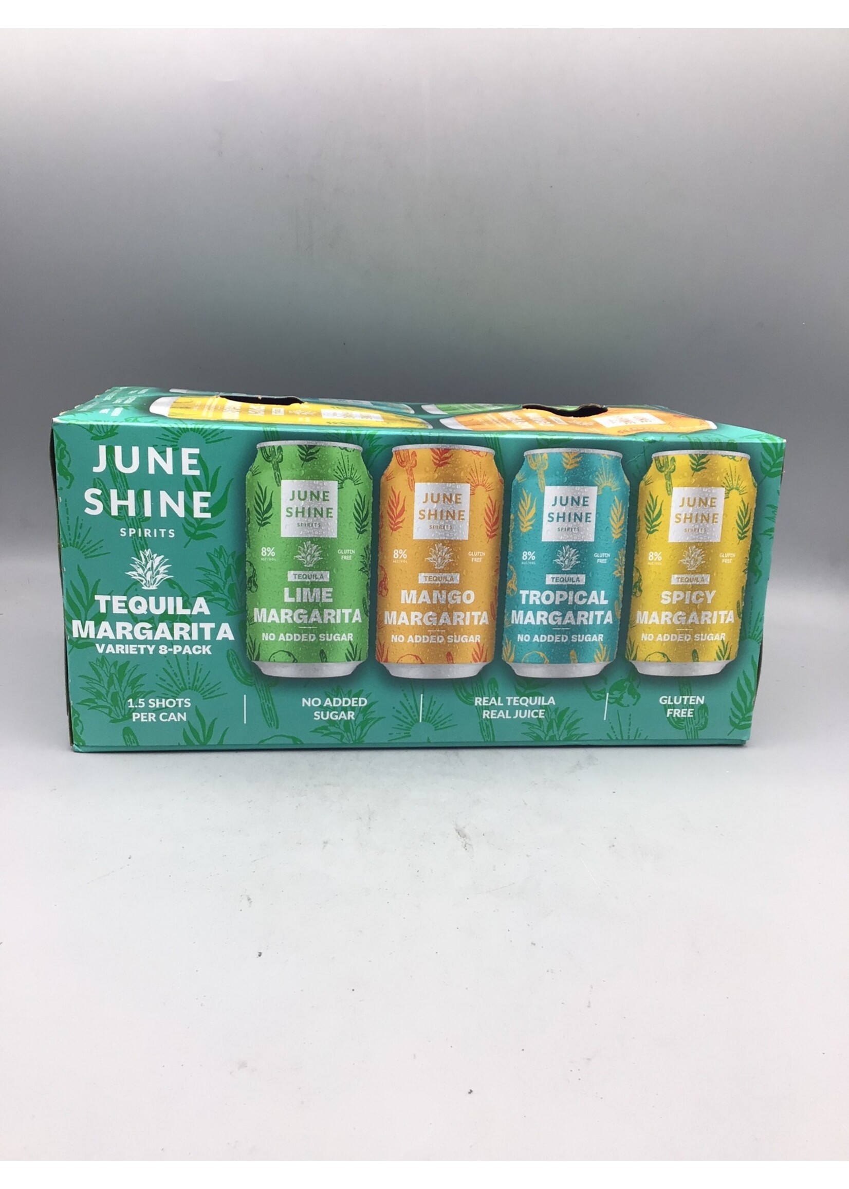 Juneshine spirits tequila margarita variety 8% abv 8pk-12oz cans