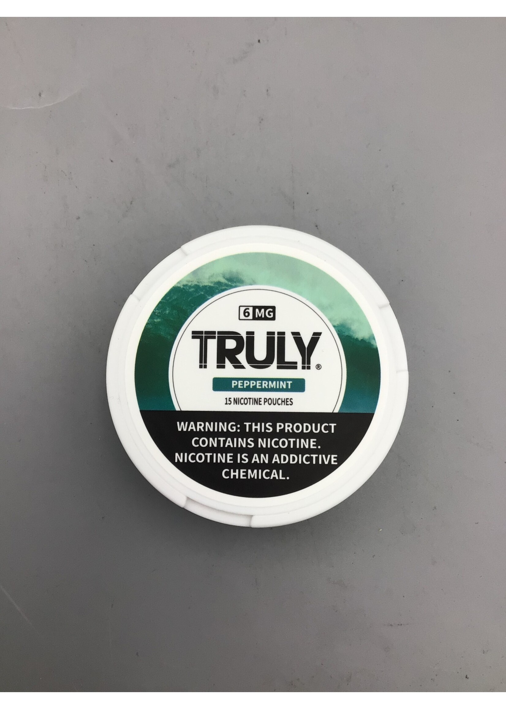 TRULY NICOTINE POUCHE Truly Peppermint 6mg  nicotine 15 pouches 0.32oz   (9g) tin