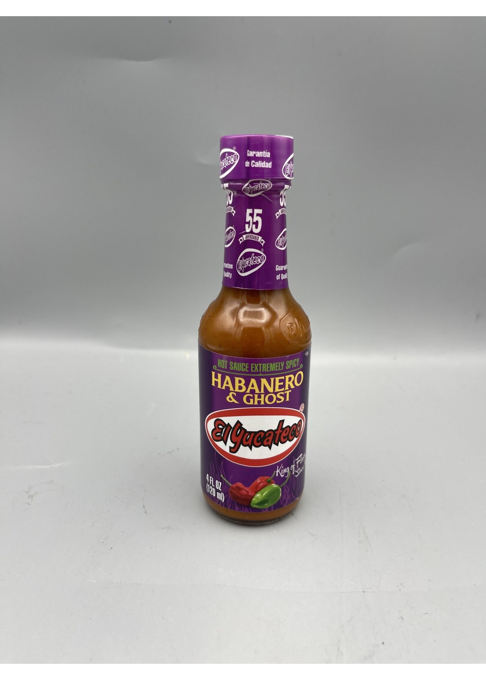 El Yucateco Hot sauce Extremely Spicy habanero & ghost  4oz (120ml)