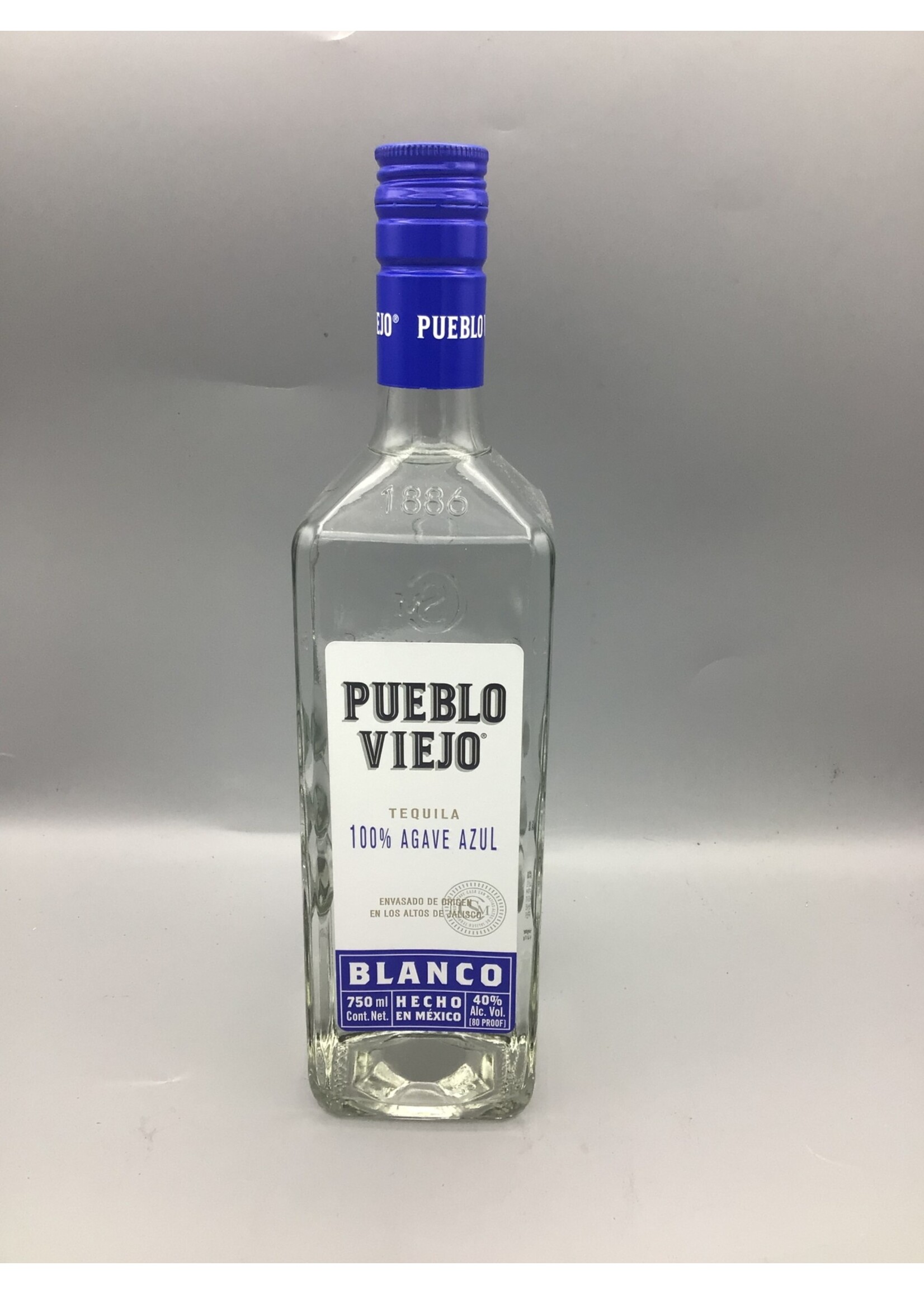 Pueblo Viejo tequila blanco 100% agave azul 40% abv 750ml