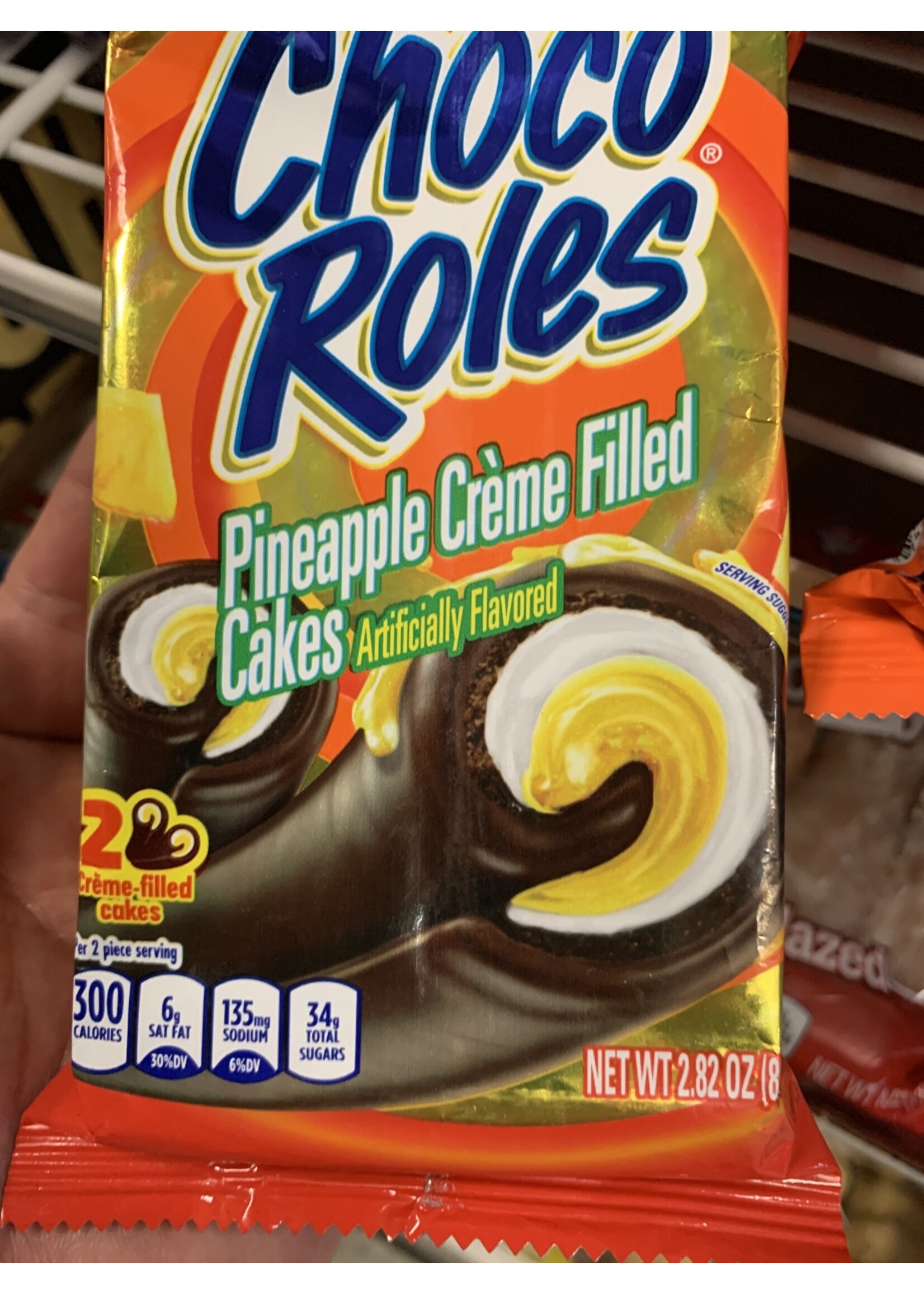 Marinela choco roles pineaple creme filled cakes 2.82oz