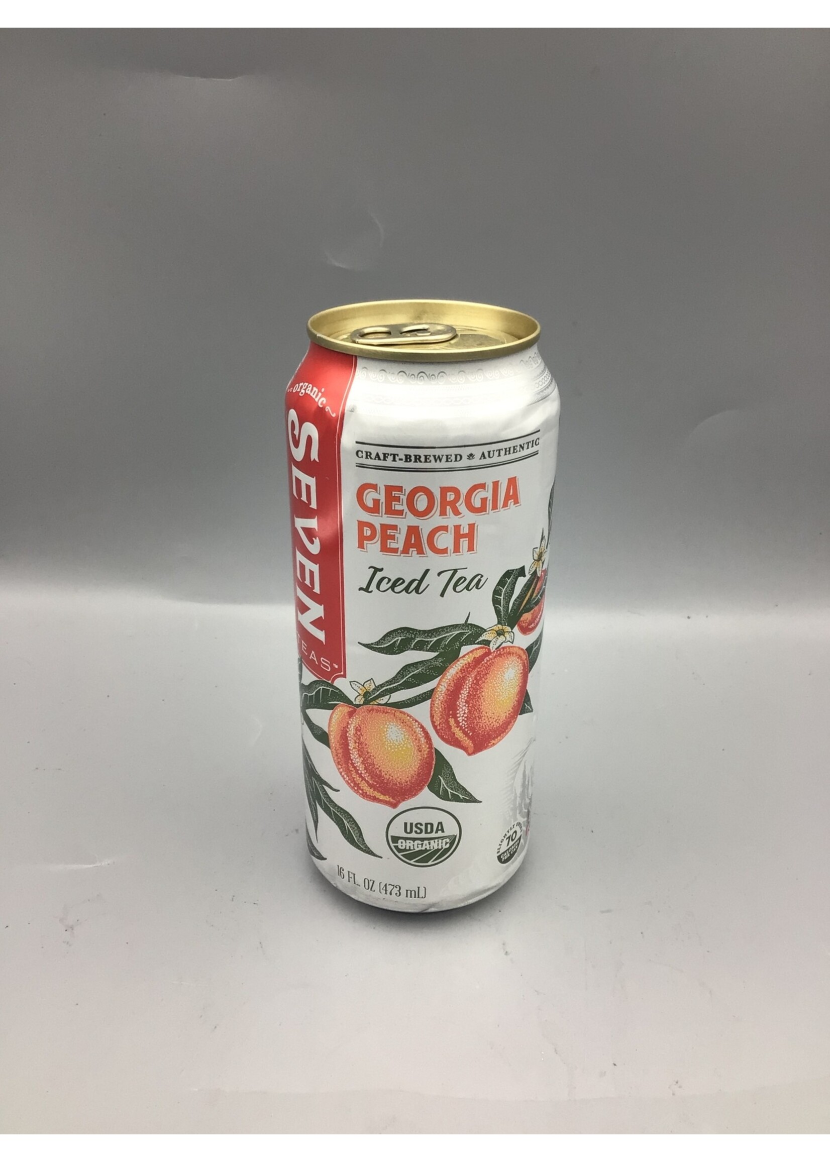 Seven Teas Georgia Peach Iced Tea 16oz can