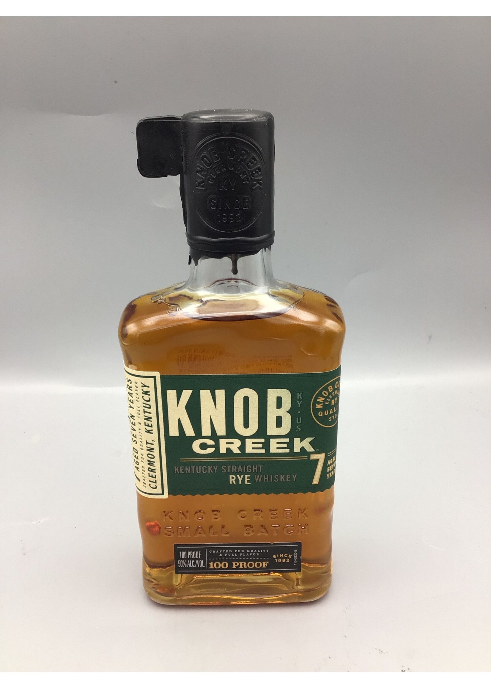 Knob creek straight rye whiskey  Aged 7 Years 50% abv 100 proof 375ml