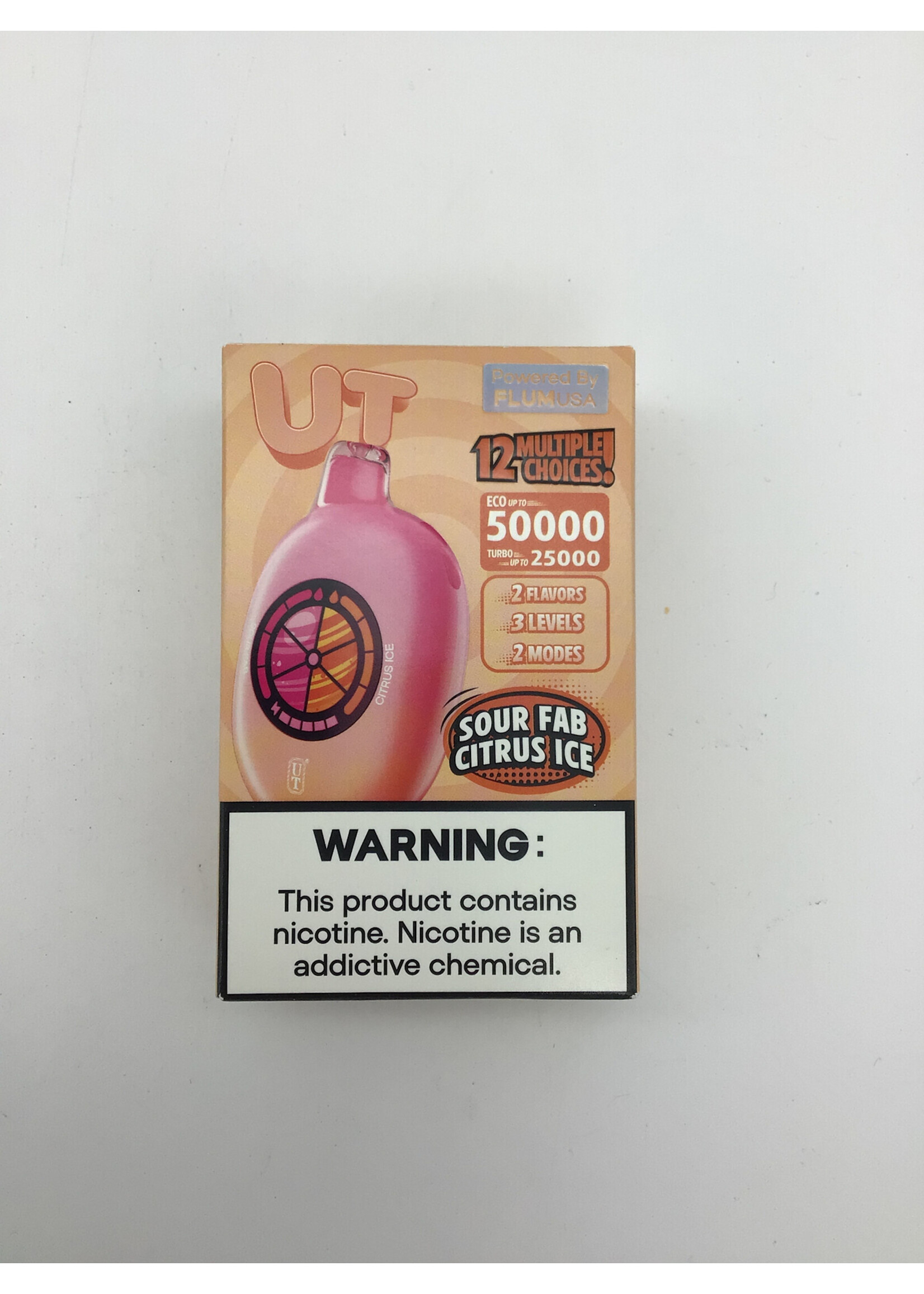 UT  By Flum Sour Fab + Citrus Ice  50000 puffs (2 flavors,3 levels,2 modes)