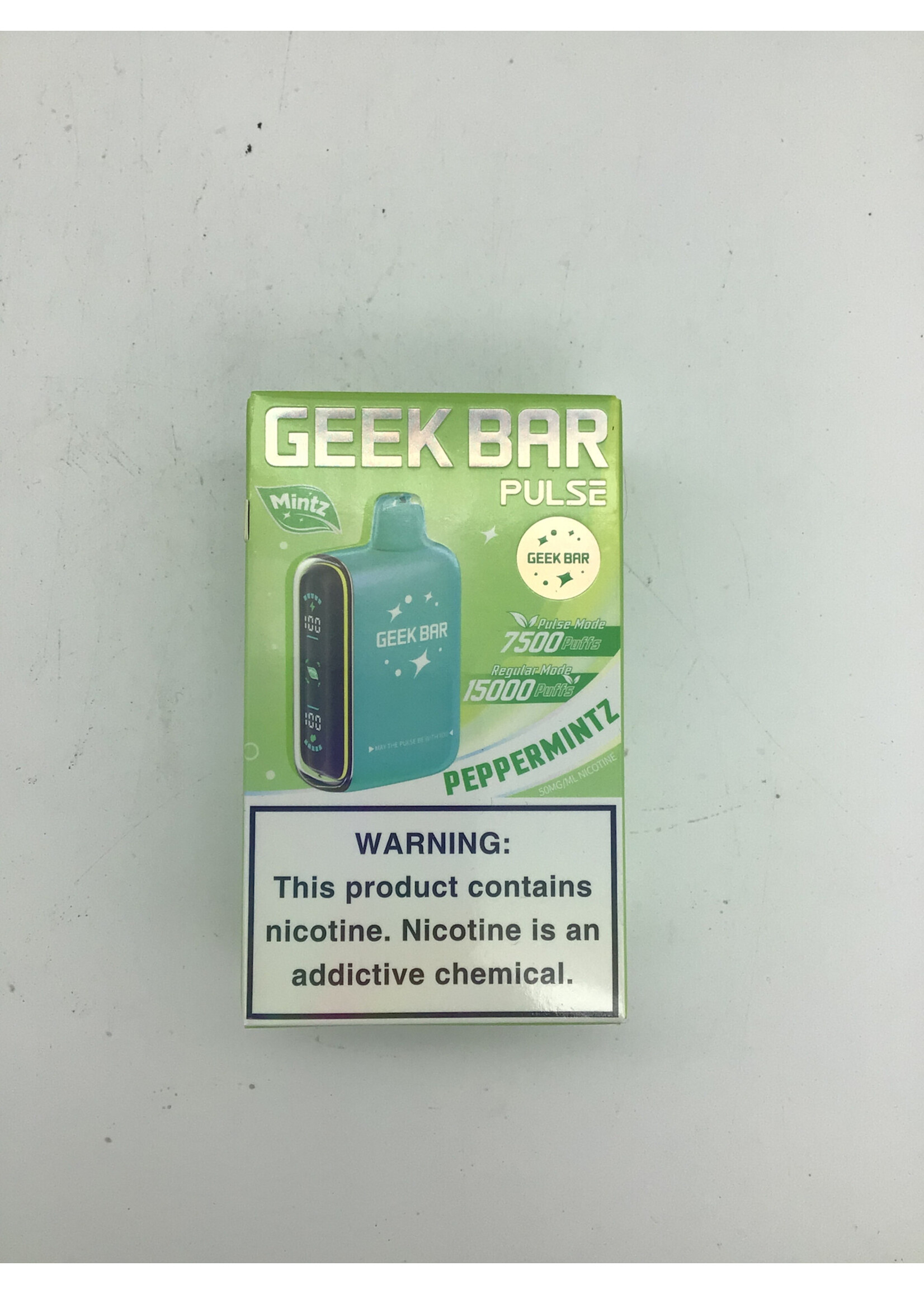 Geek Bar Pulse Peppermintz  (7500puff) regular mode (15000)puffs