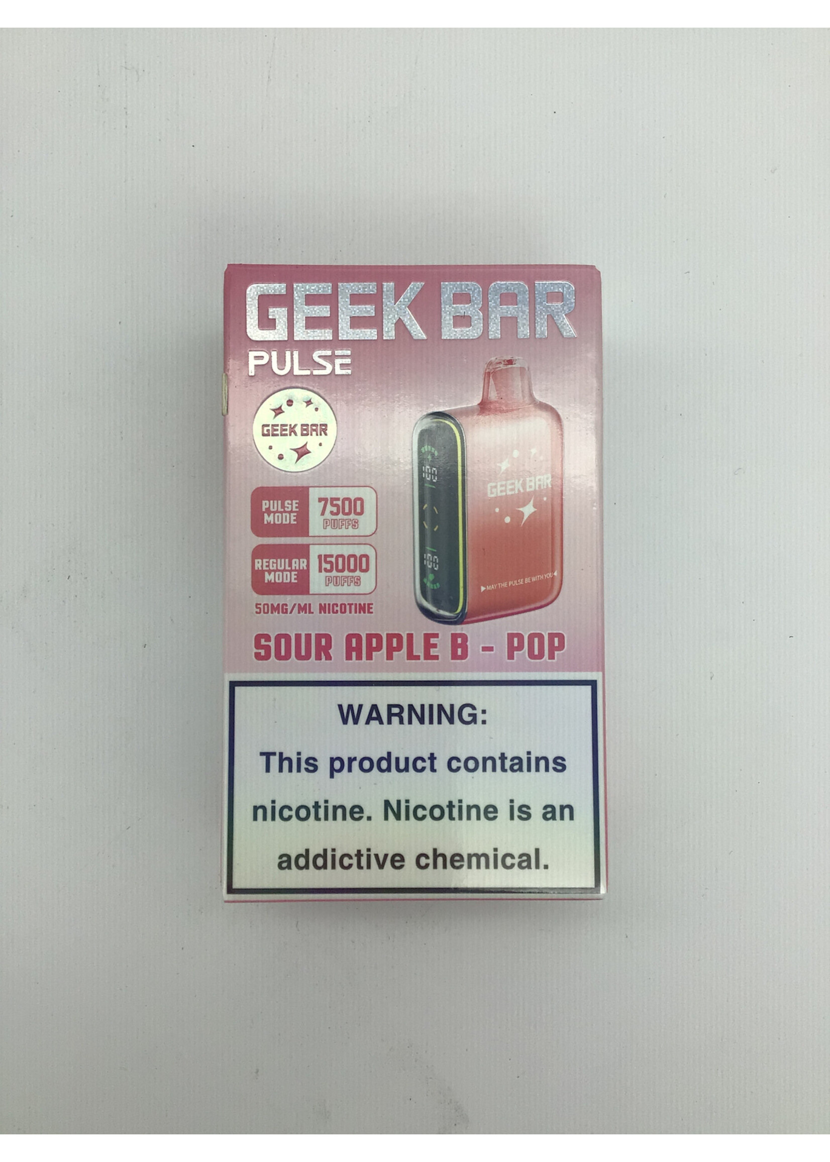 Geek Bar Pulse Sour Apple B-POP (7500puff) regular mode (15000)puffs