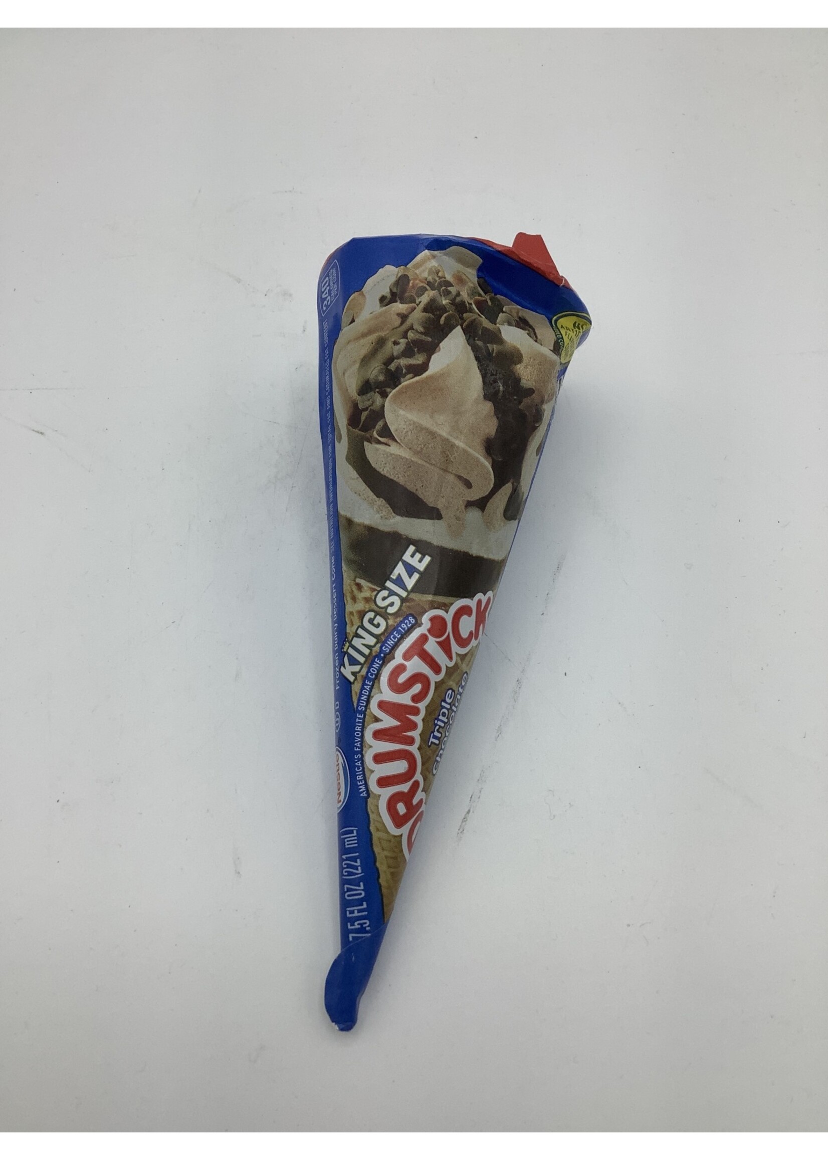 Nestle Ice Cream Drumstick triple chocolate king size 7.5oz (221ml) cone