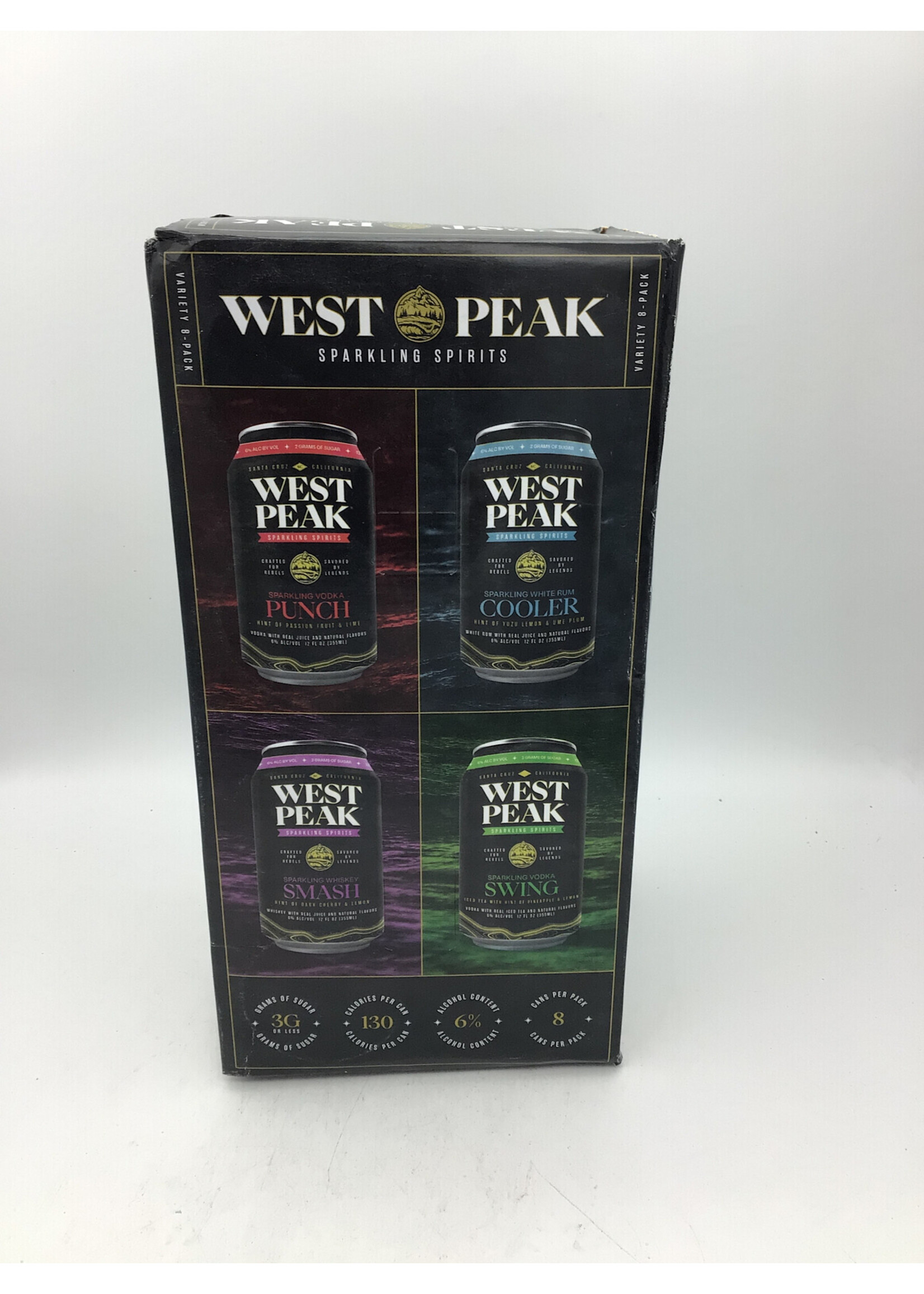 West Peak Sparkling Spirits Variety Pack 6% abv 8pk-12oz can