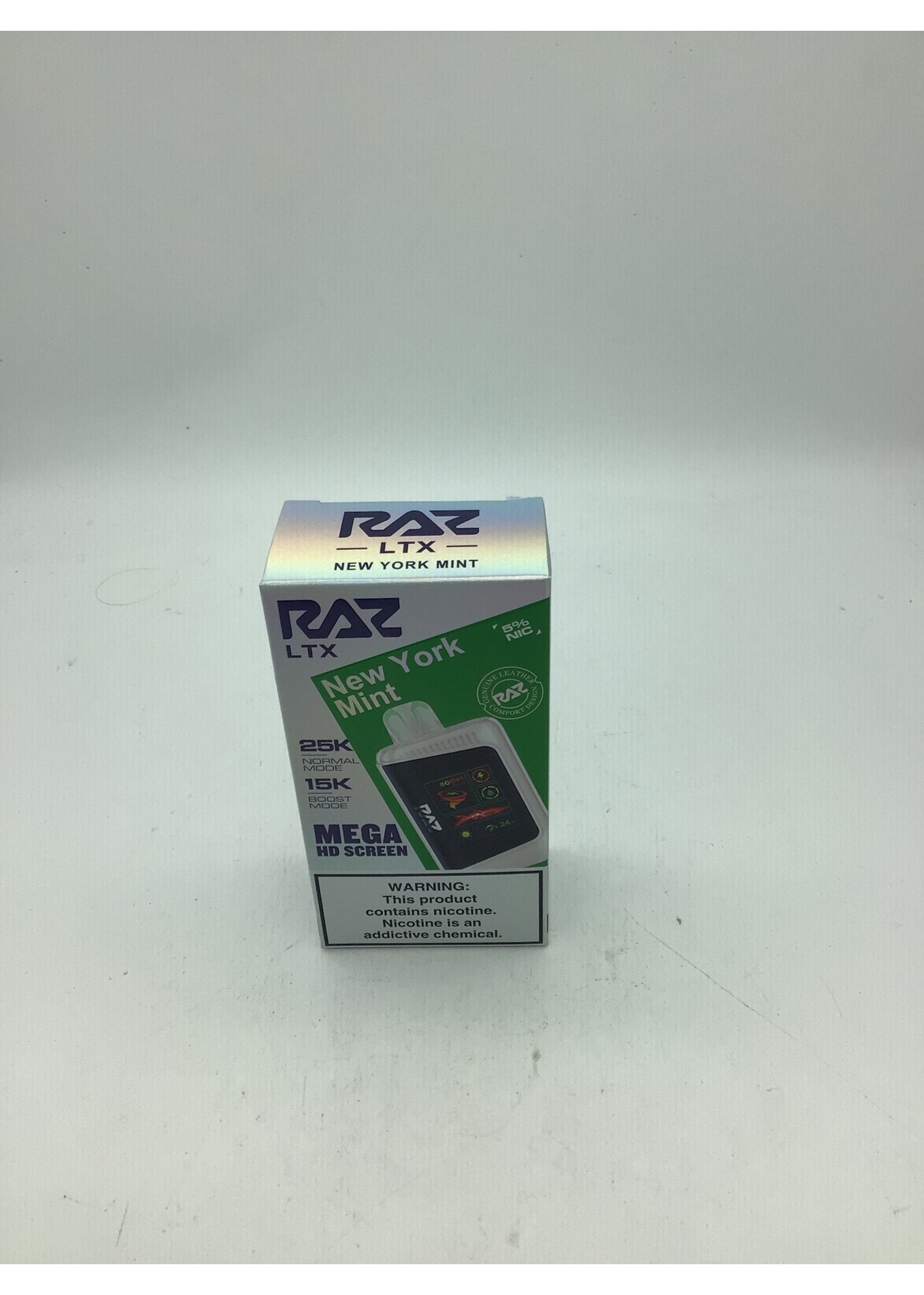 Raz LTX New York Mint Rechargeable Disposable Vape 15000 puffs boost (25000 puffs normal)